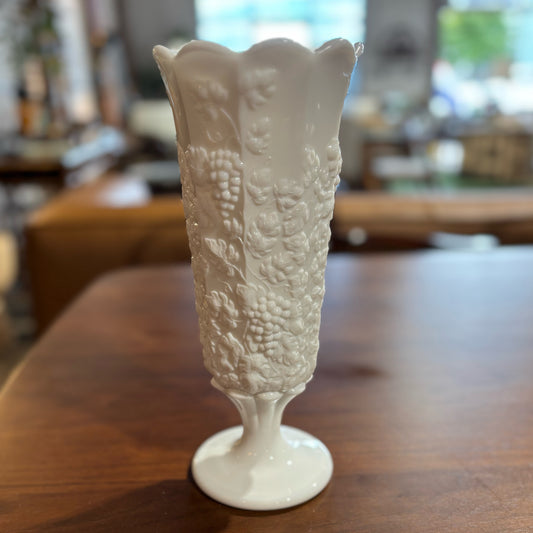 Vintage Westmoreland Milk Glass Vase 4.75" D x11.5" H