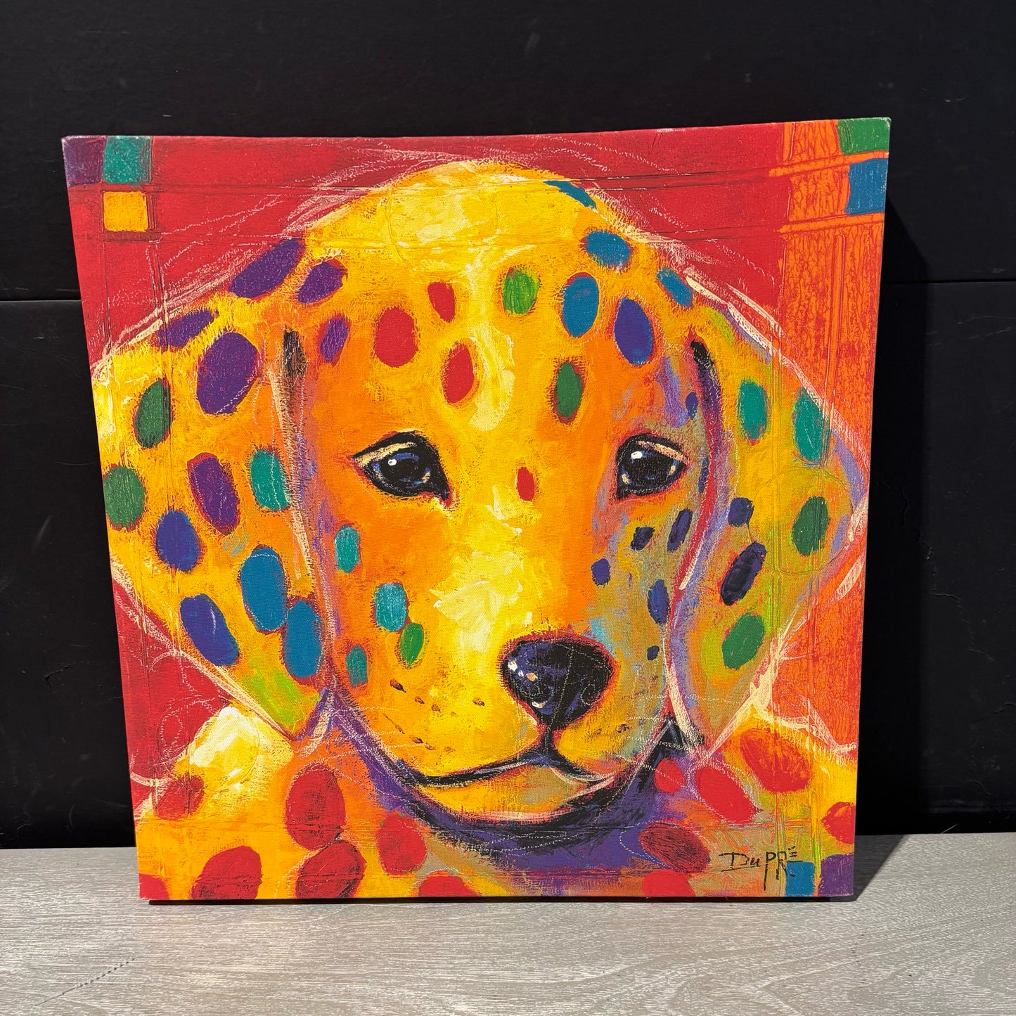 Colorful Dalmation Print 16" L x 16" W x 2" D