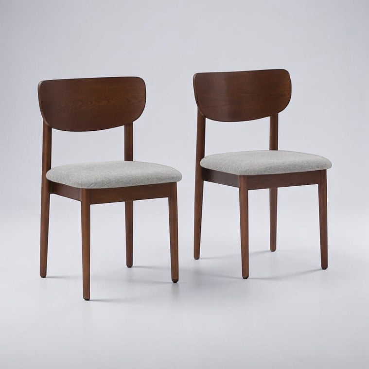 Haiku Dining Chairs (Set of 2), Stone Gray/Walnut