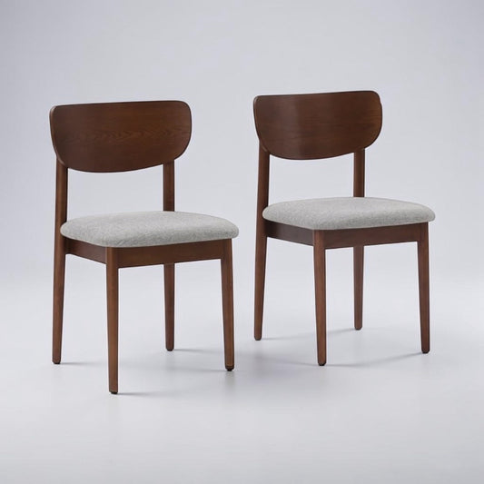 Haiku Dining Chairs (Set of 2), Stone Gray/Walnut