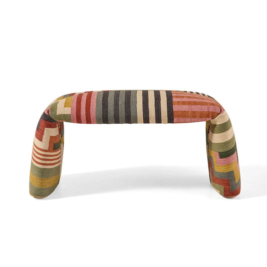 2Modern Nanimarquina Folded Pattern Bench, 38.2" W x 17.7" D x 17.7" H