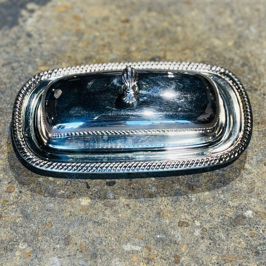 International Silver Butter Dish 8" L x 5" W x 4" H