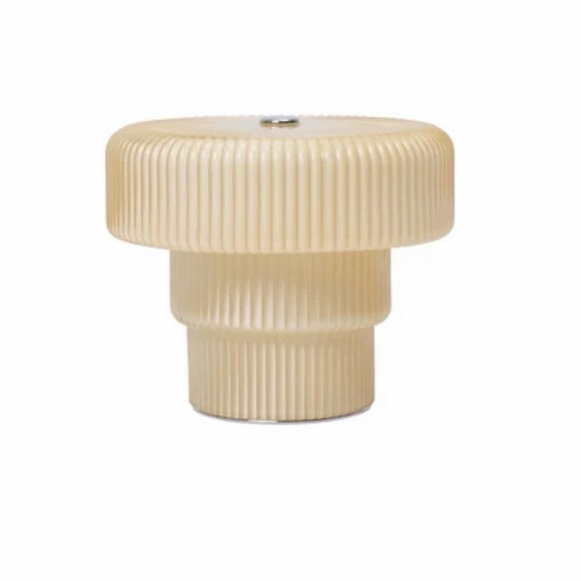 Ripple Portable Table Lamp, Oat, 4.8"Dia x 4"H