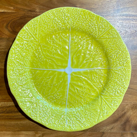 MCM Yellow Cabbage Leaf  Lg Plate, 13.25"Dia x 1"H