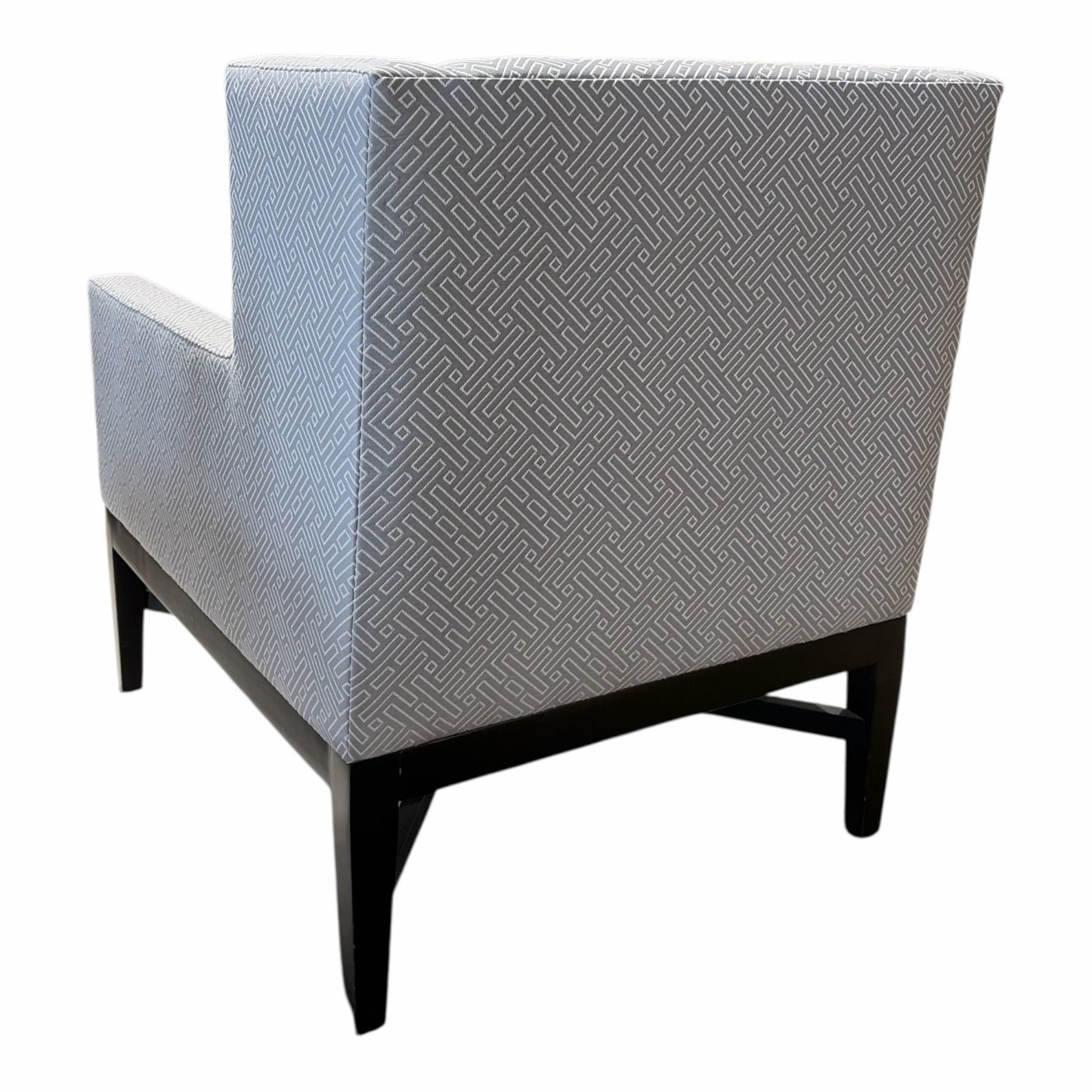 Bernhardt Arm Chair, Gray Geometric Upholstery 29"W x 33"D x 34"H