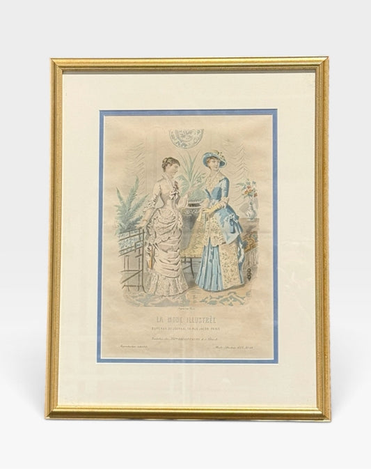 PAIR of VTG Fashion Magazine illustrations, 16"W x 20"H