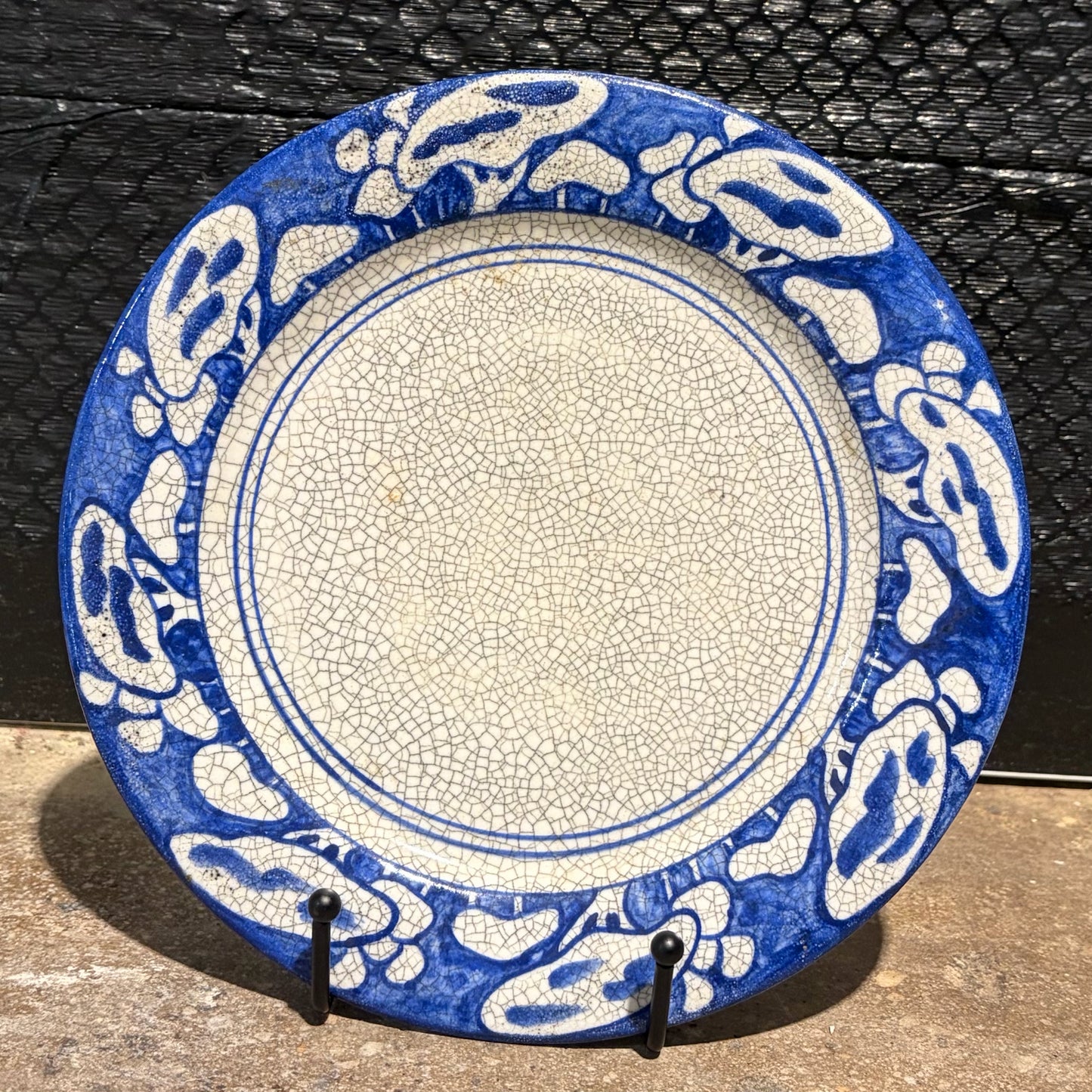 Vintage Dedham Pottery Snow Trees Plate, 8.5"Dia x 1"D