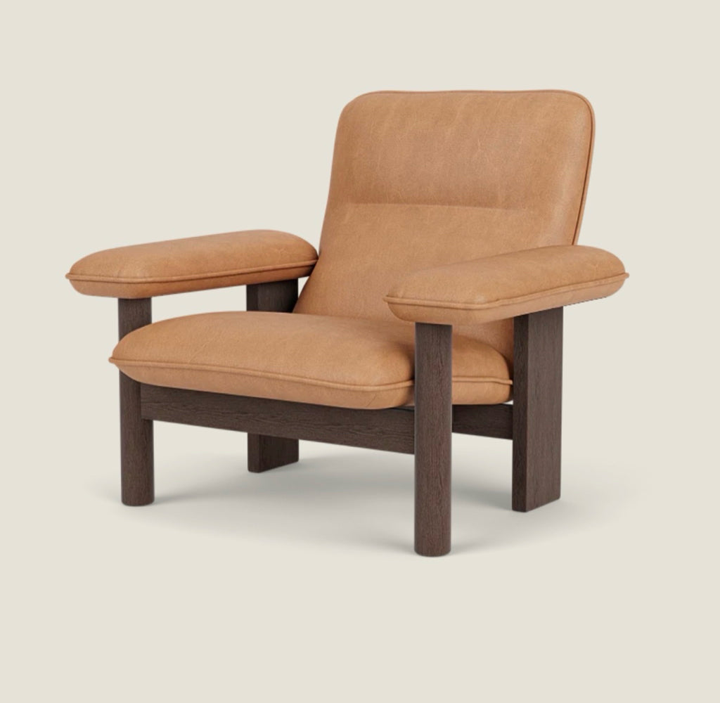 NEW Brasilia chair& ottoman, camel dune leather, 37.8"W x 33.1"D x 32.3"H