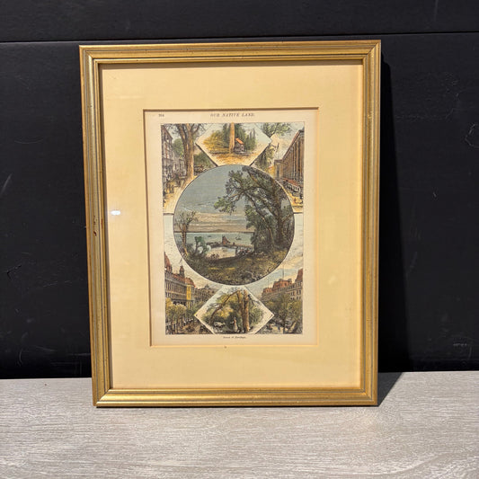 Antique Print "Our Native Land", 10.5W" x 13H"