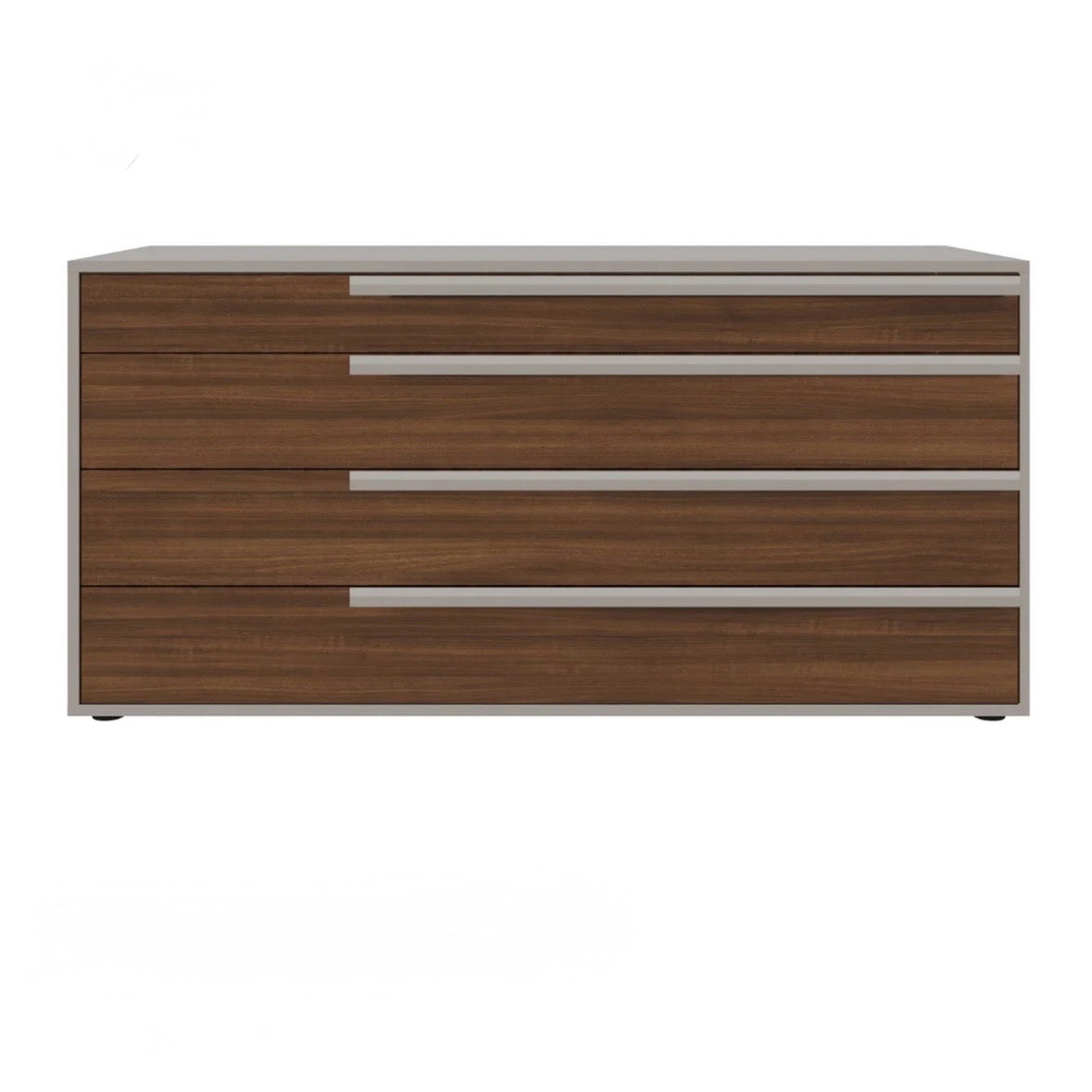 Carter Dresser, Walnut & Taupe, 60"W x 21"D x 29"H