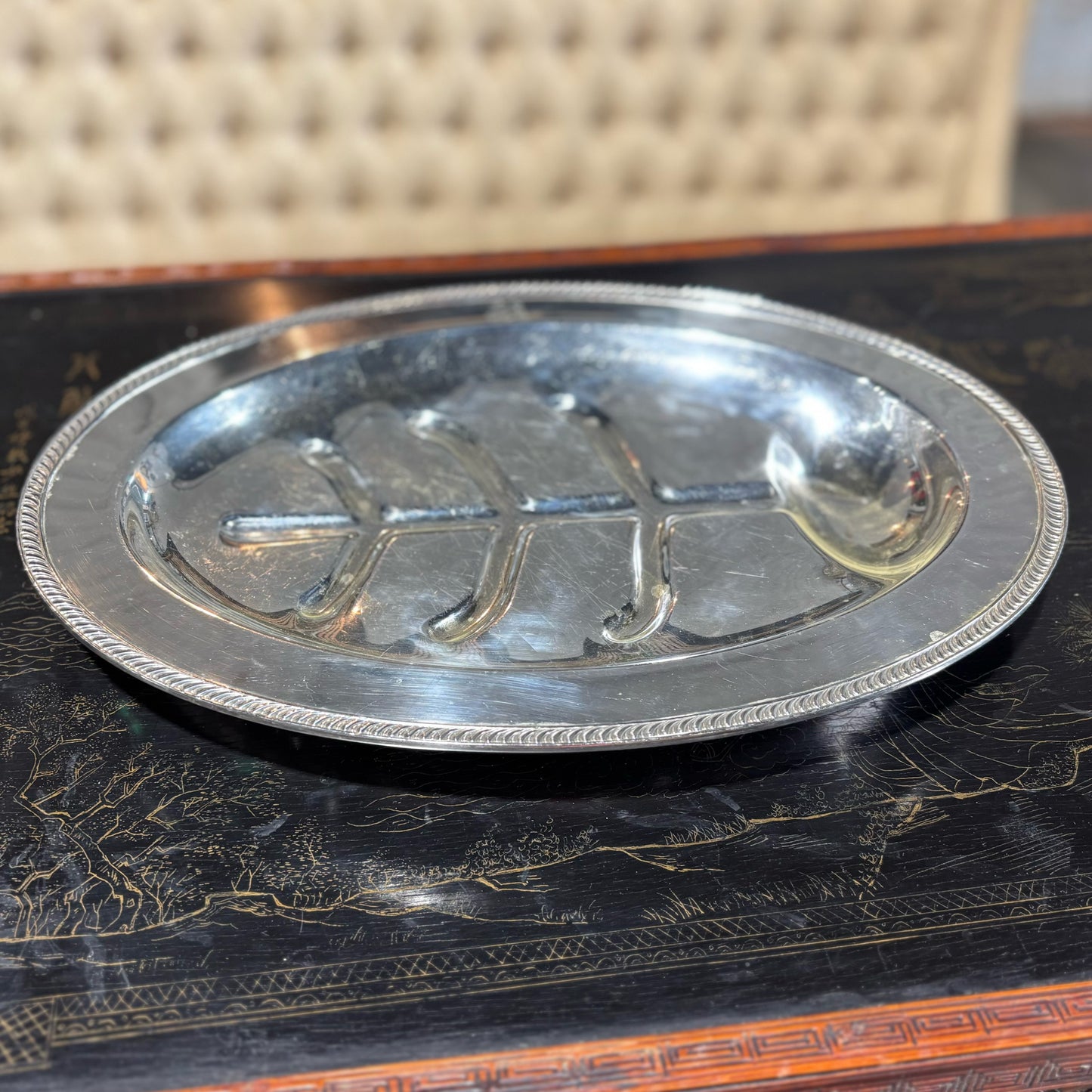 Silverplate Meat Platter 16" L x 11.5" W x 1.5" H