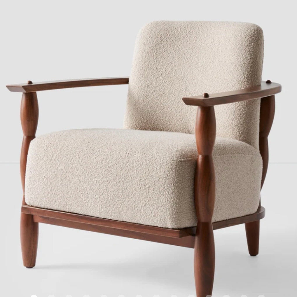 NEW Leela Armchair,  Boucle Oat, 30.5"W x 31"D x 33"H