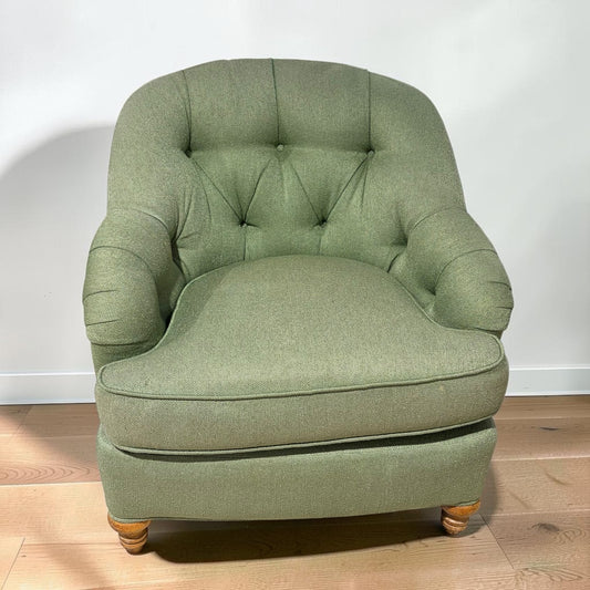 Lee Industries Green Tufted-back Arm Chair, 33"W x 34"D x 33"H