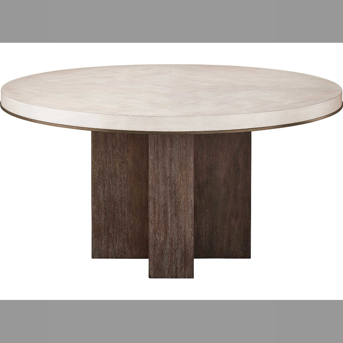 Topanga Round Wood Dining Table, Silver Fox & Otter Walnut, 60" W x 60" D x 30"H