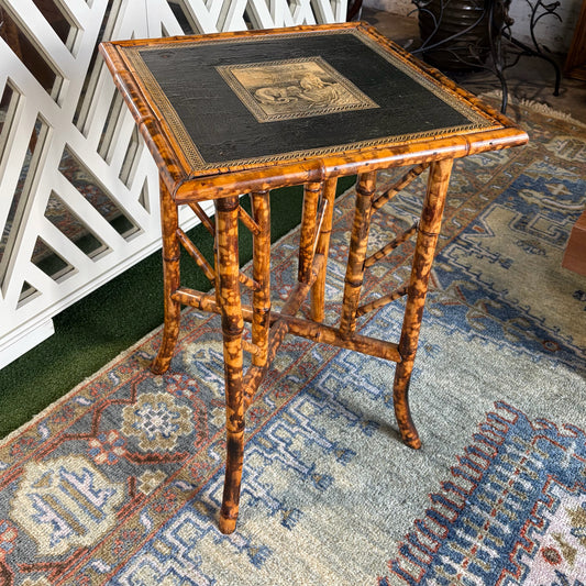 VTG Burnt Bamboo Monkey Table, 20"W x 20"D x 29"H
