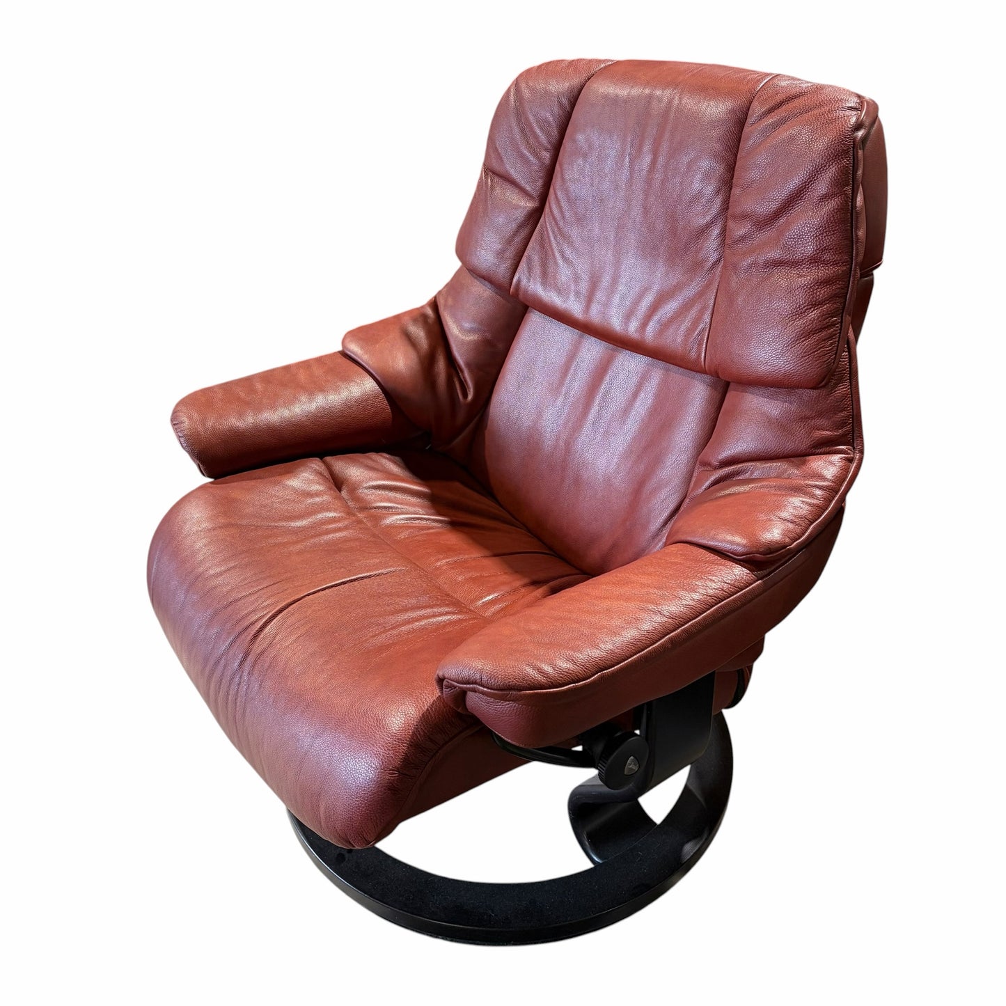 Ekornes Stressless Reno Recliner & Ottoman, Red Leather