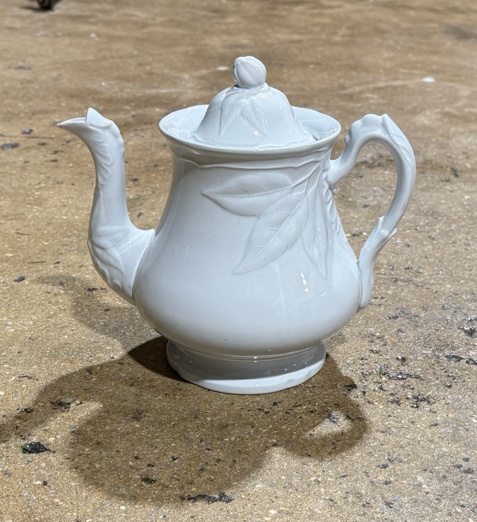 Antique Wedgewood "Flora" teapot, 9"H x 8"W x 6"D