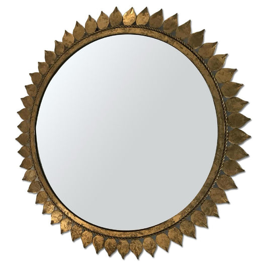 Oly Sunflower Round Mirror, Gold, 30" Dia