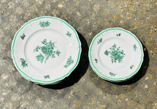 SET of 8 (total) Rosenthal  Selb-Plossberg 'Green Bloom' dinner & salad plates