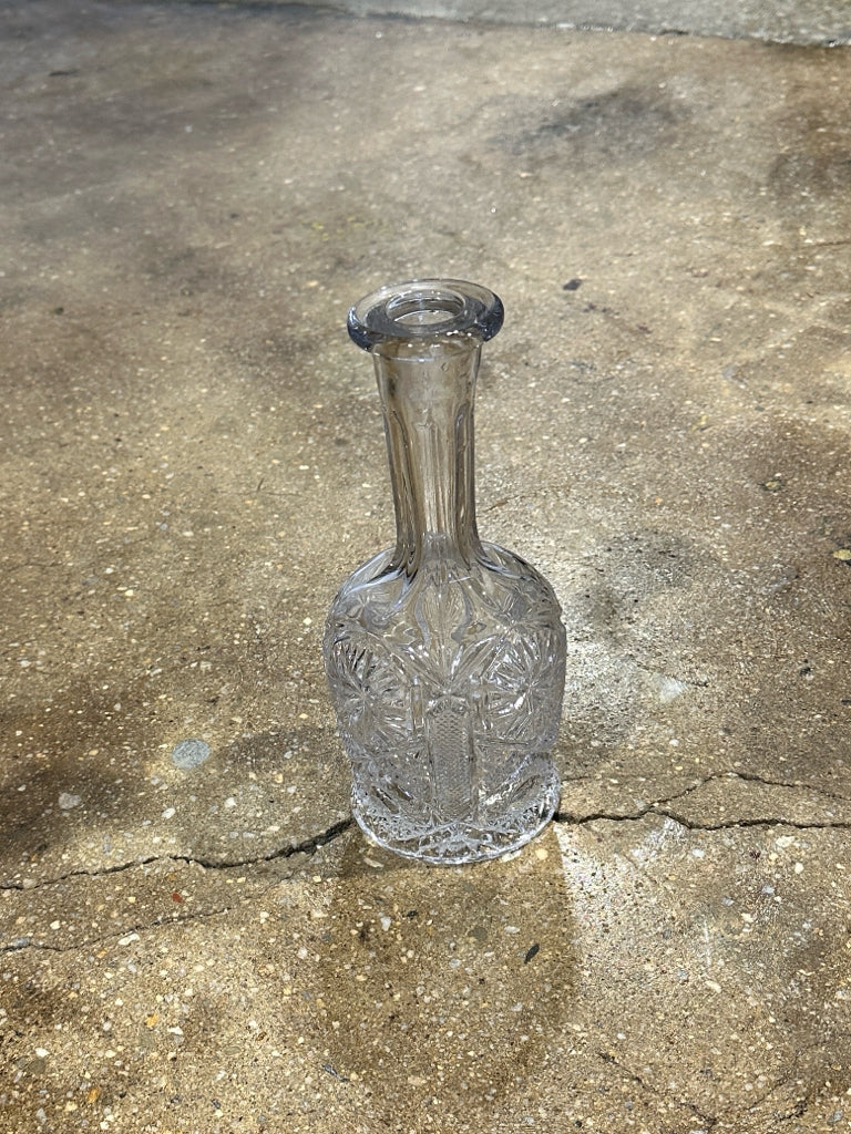 Cut Glass Decanter/Vase 9"H x 4"D x 4"W