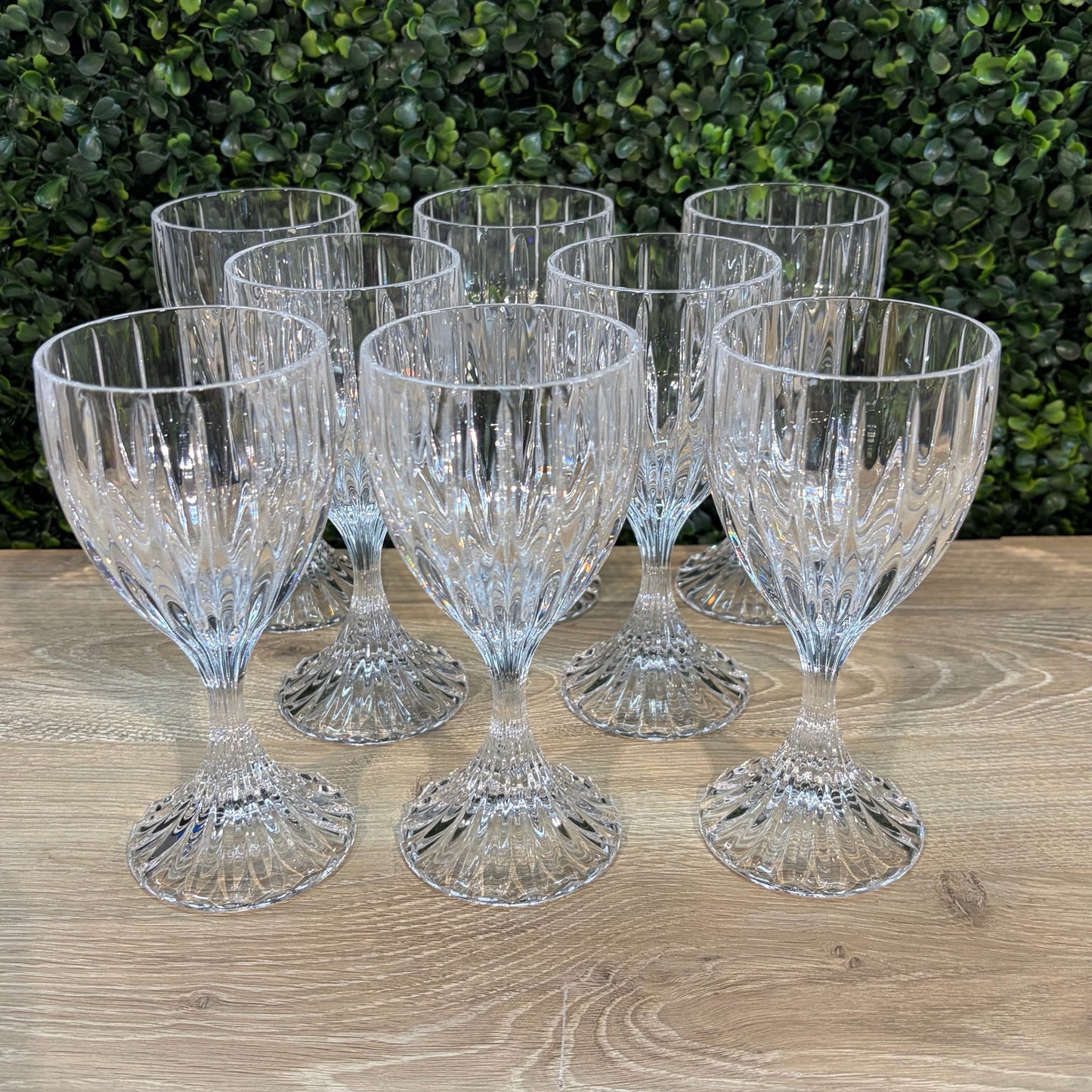 Set of 8 Mikasa Park Lane Crystal Wine Glasses, 6.375"H x 3"D