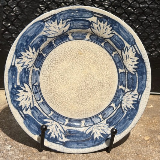 Vintage Dedham Pottery Water Lily Plate, 6"Dia x 1"D