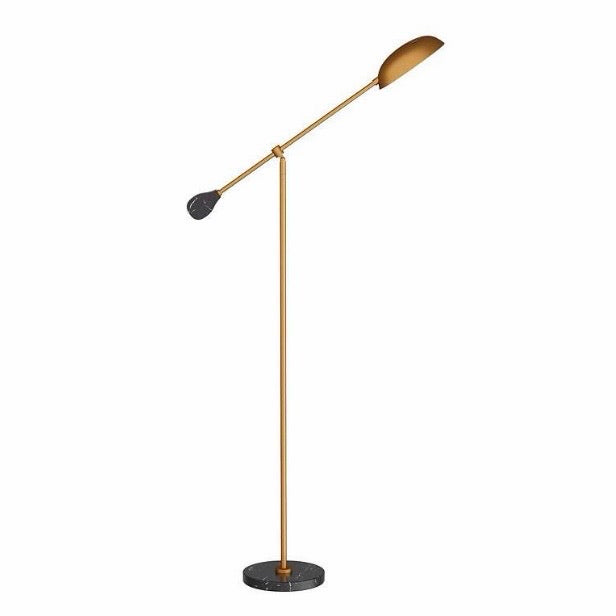 Alaric Floor Lamp, Brushed Gold, 32.5"W x 69.5"D x 10"H