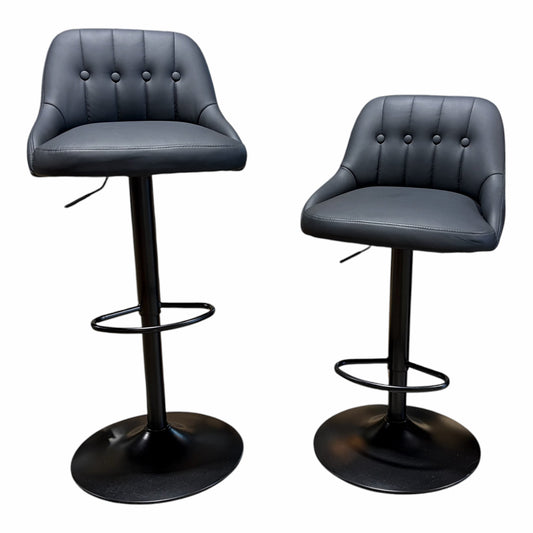 Pair of Adjustable Height Barstools, 19"Diameter Base