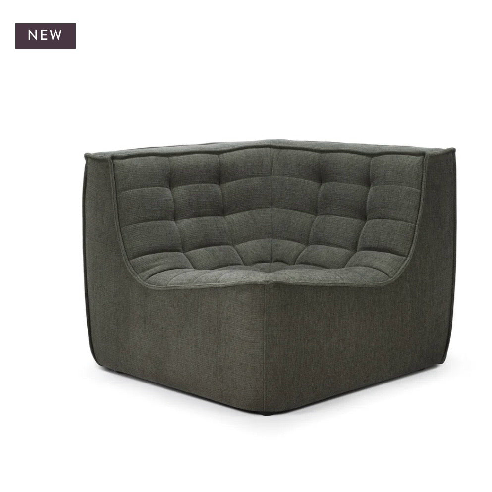 NEW N701 - 2 Seater Sofa Module & Corner, Moss Eco Fabric, 91.5"L x 36"D x 30"H