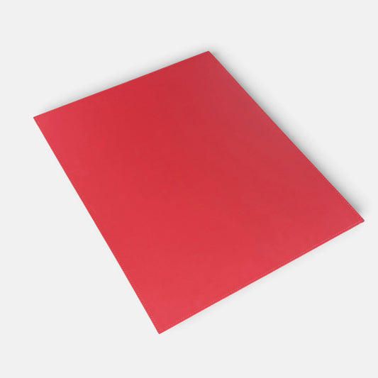 Rudi Pitagora Rectangular Leather Placemat - Red/Smooth, 19.5"W x 15.5"D