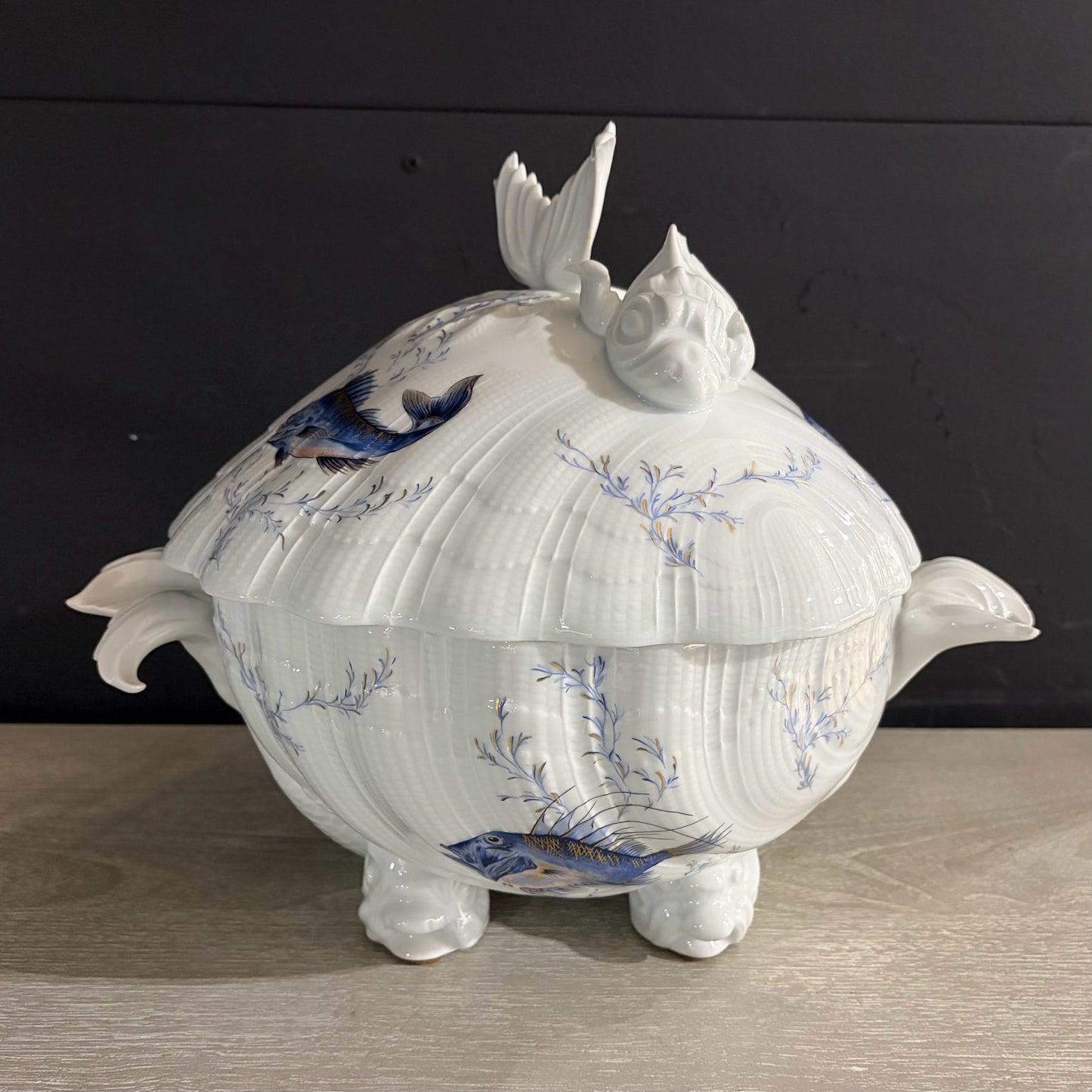 "Corail La Mer" by Limoges Tureen & Underplate, 18"W x 17"D x 13"H