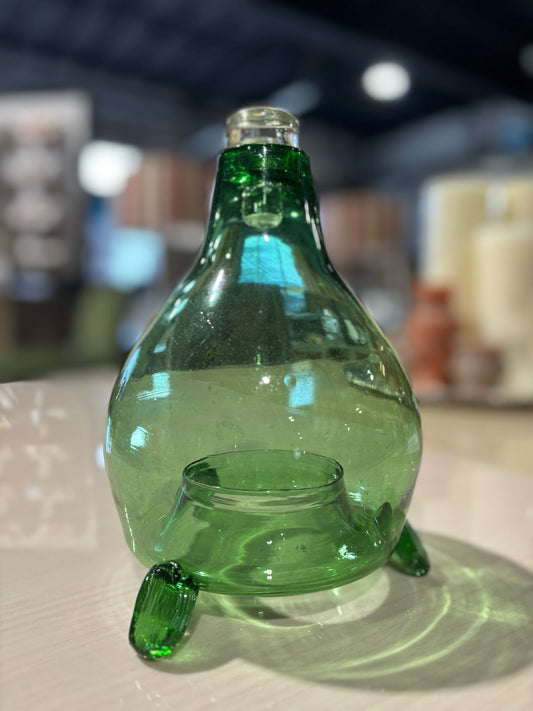 Green Blown Glass Insect Catcher 5.5" W x 5.7" D x 8.5" H