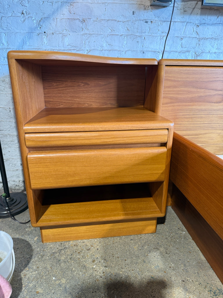 PAIR of MCM Mobican Teak bedside tables, 22"W x 18"D x 29.5"H