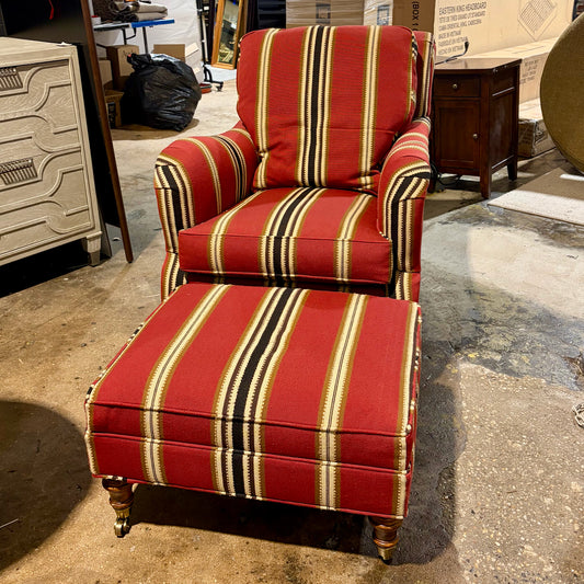 Carolina Furniture Arm Chair & Ottman, 30.5"W x 40"D x 35"H