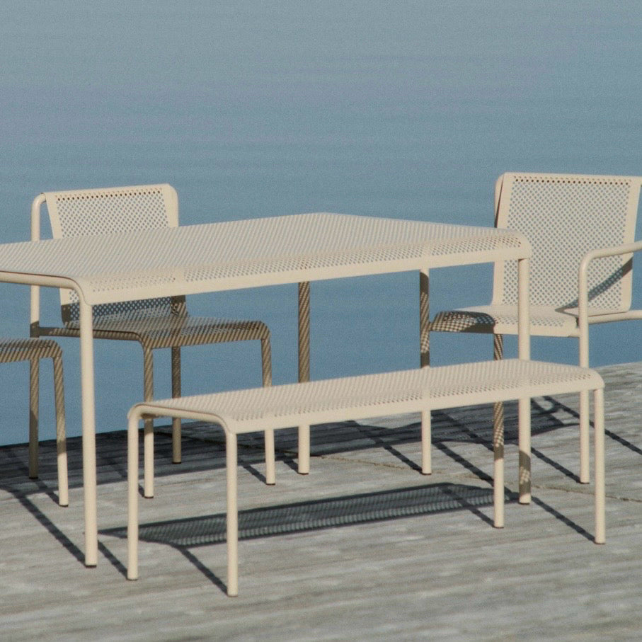 Ferm Living Dapple Outdoor Bench, Cashmere, 51.2"W x 15.7 "D x 17.7