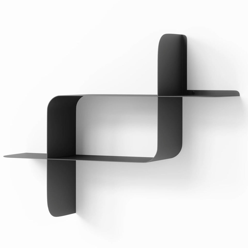 Montage Metal Wall Shelf (Set of 2), Black,  24"W x 6"D x 18.7"H