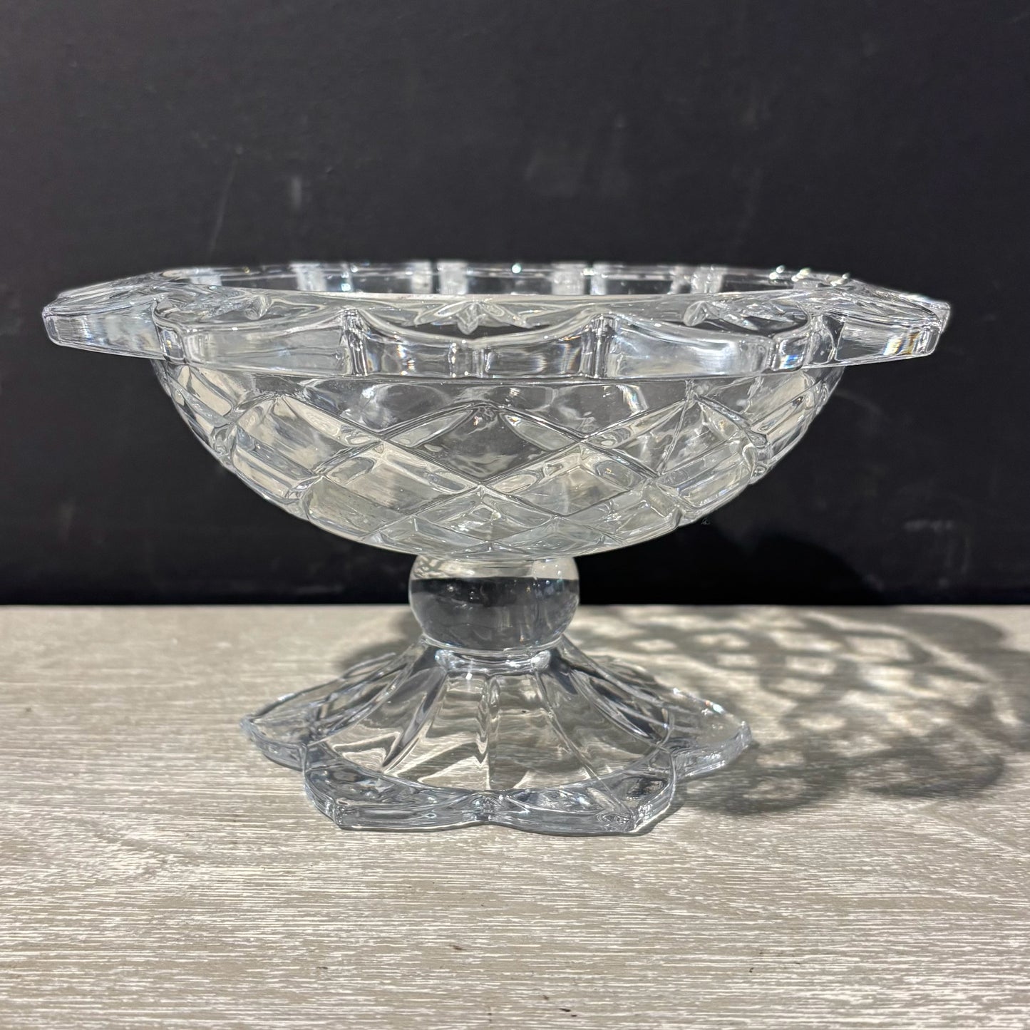 VTG Polonia Glass Candy Dish 7.5" D x 4" H