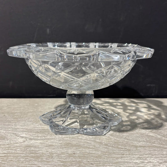 VTG Polonia Glass Candy Dish 7.5" D x 4" H