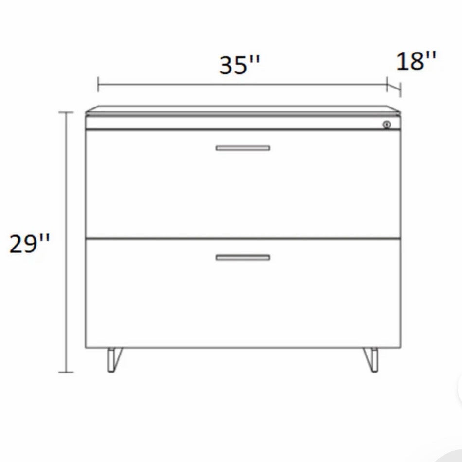 BDI Sequel 20 Lateral File Cabinet, Nat. Walnut/Black, 35"W x 18"D x 29"H