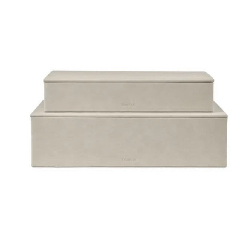 Sahla Faux Suede Storage Box (Set of 2), Nomad, 15.8"W x 11.8"D x 4.3"H