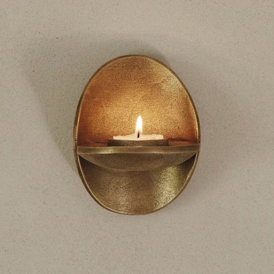AgapÃƒÂ© Wall Candle Holder (Set of 2), Brass, 3.9"W x 3.5"D x 5"H