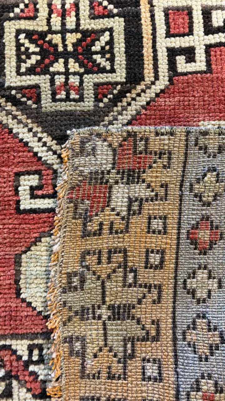 Handwoven Turkish Wool Runner, 3"W x 14'2"L