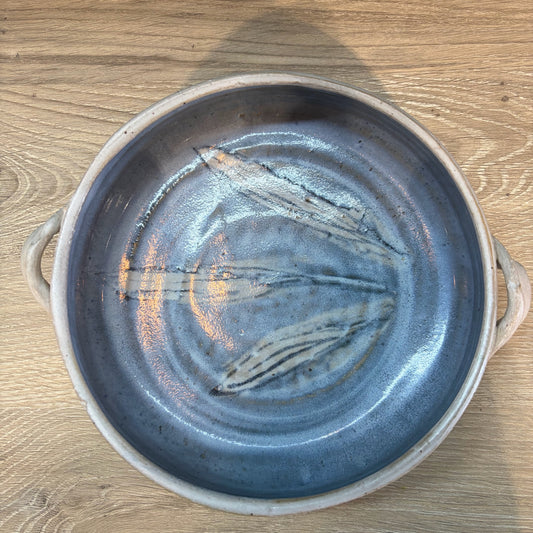 Studio Pottery Shallow Bowl, 8 1/4" W x 7" D x 2" H