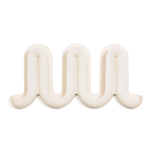 Heller Swell Wall Catchall & Coat Rack, Cream, 28.75" W x 3" D x 14" H