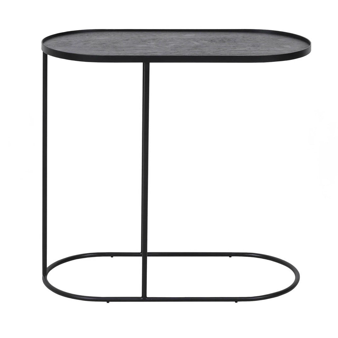 Oblong Tray Side Table, Table Only, Black, 27.2"W x 13.2"D x 25.6"H