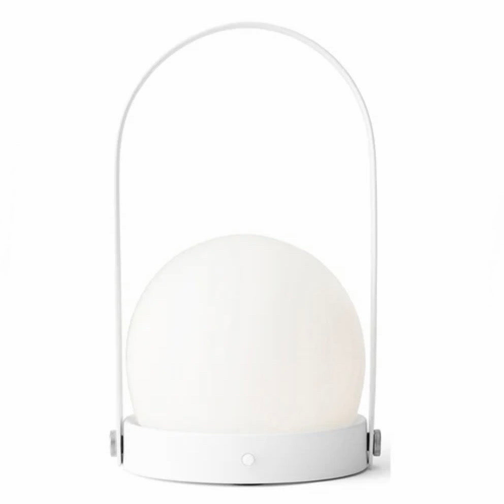 Carrie Portable Indoor/Outdoor LED Lamp, White, 6"W x 5.3"D x 9.6"H