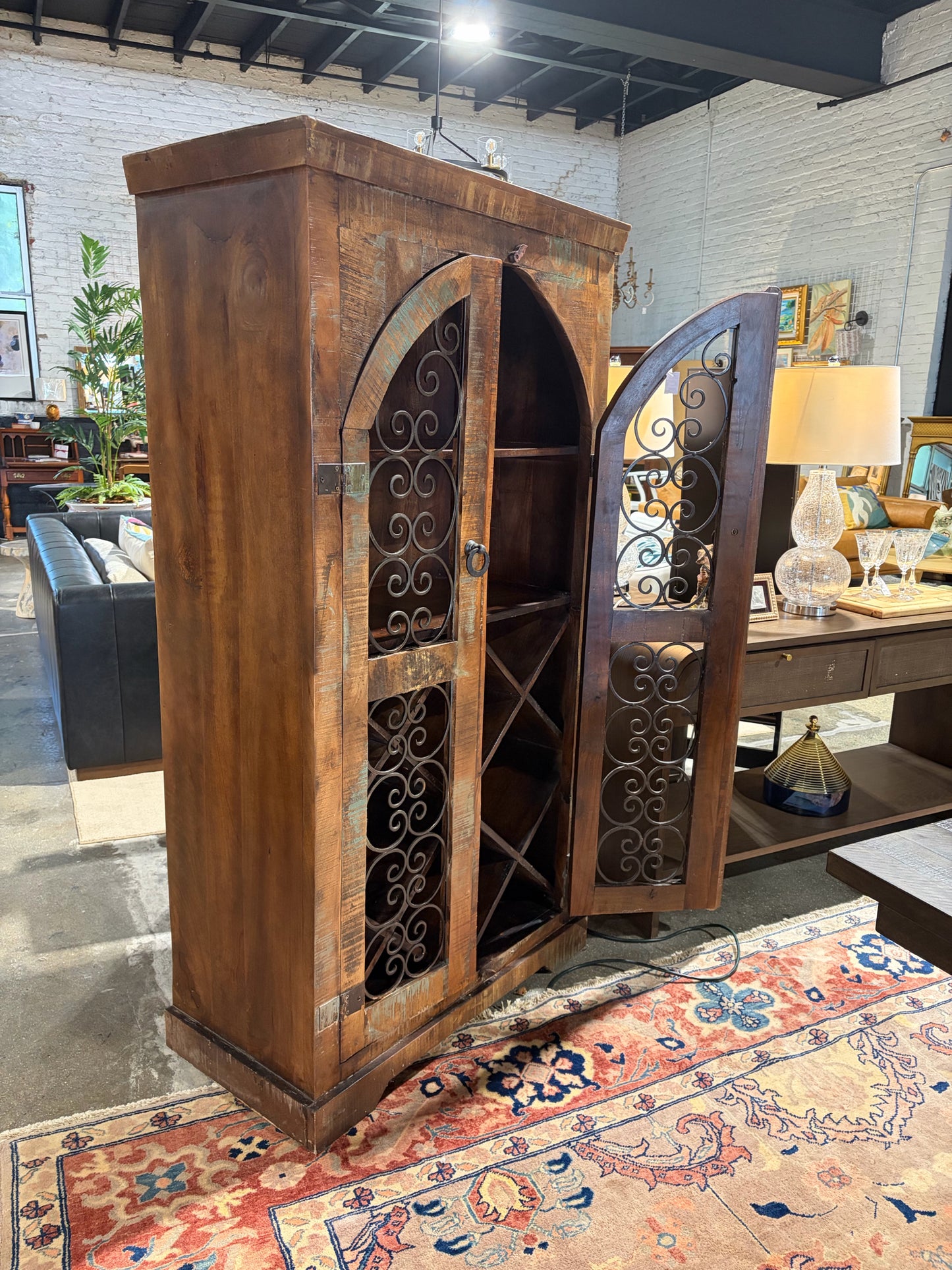 Avendor Arched Double Door Bar Cabinet, 36"W x 18"D x 67.25"H