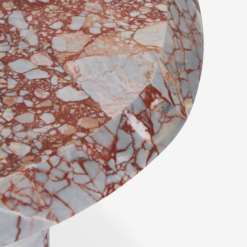 Rodolfo Marble Coffee Table, Rust / Grey / White, 5" W x 34" D x 15" H