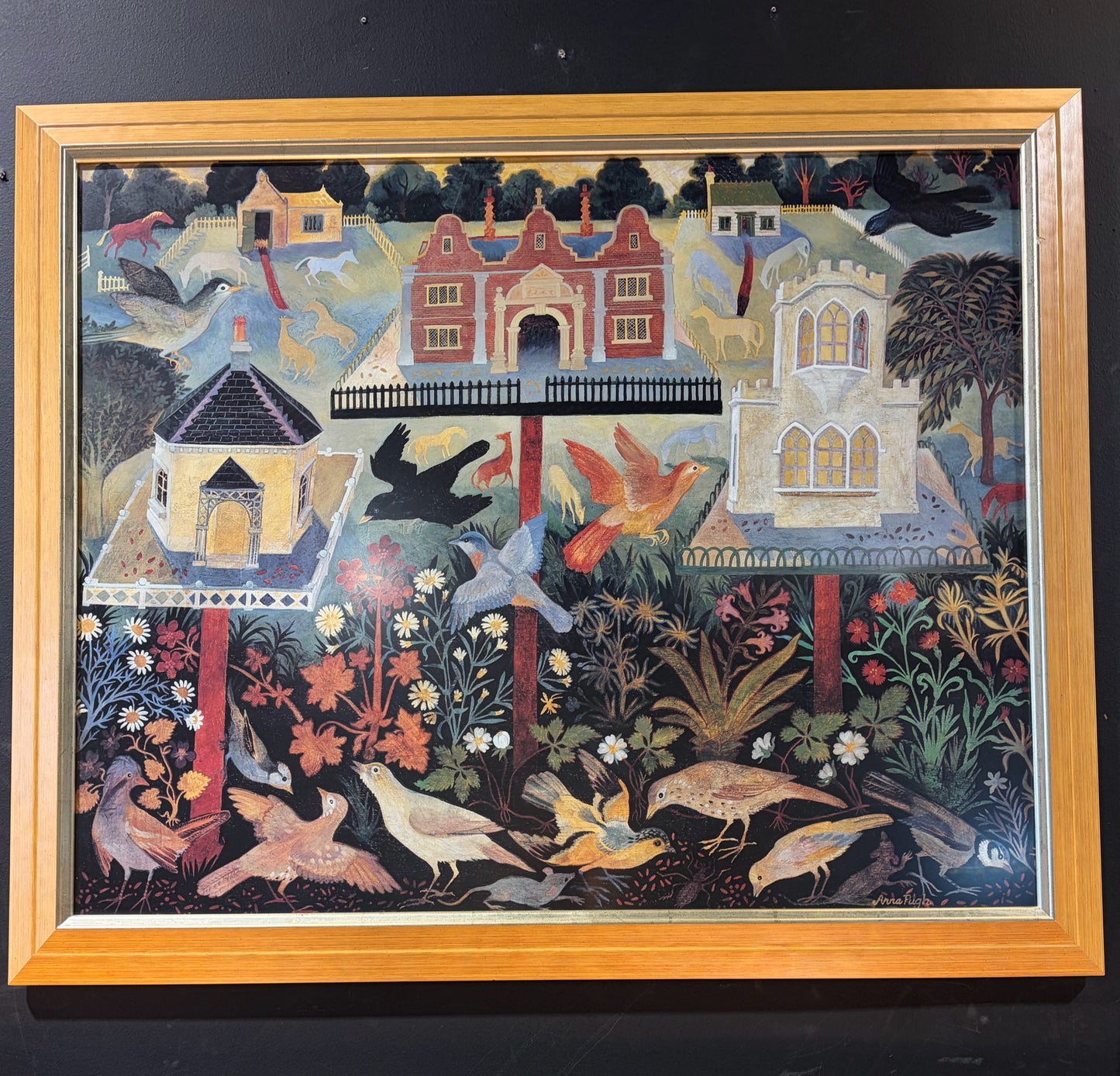 Bird Table by Anna Pugh Print, 34"W x 28"H x 1"D