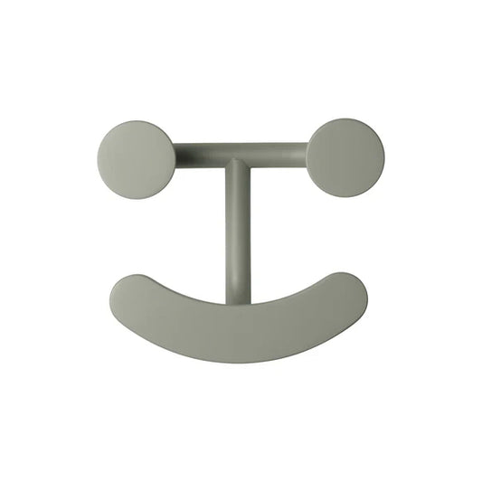 Fritz Hansen Happy Hook, Green Grey, 5.9" W x 2.5" D x 5.1" H, Power Coat Metal